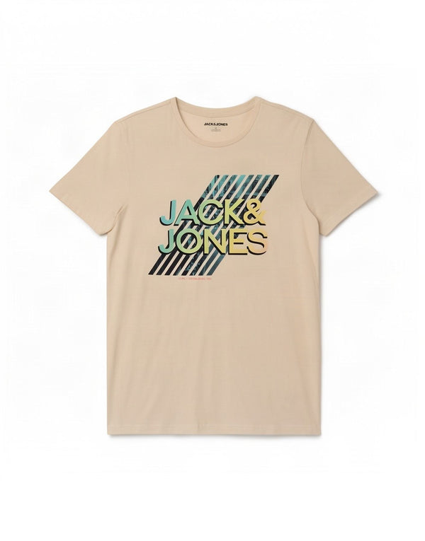 Jack & Jones Mens Graphic T-Shirt Top Medium White Cotton