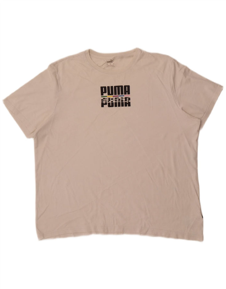 Męska koszulka z grafiką Puma, góra XL, biała bawełna
