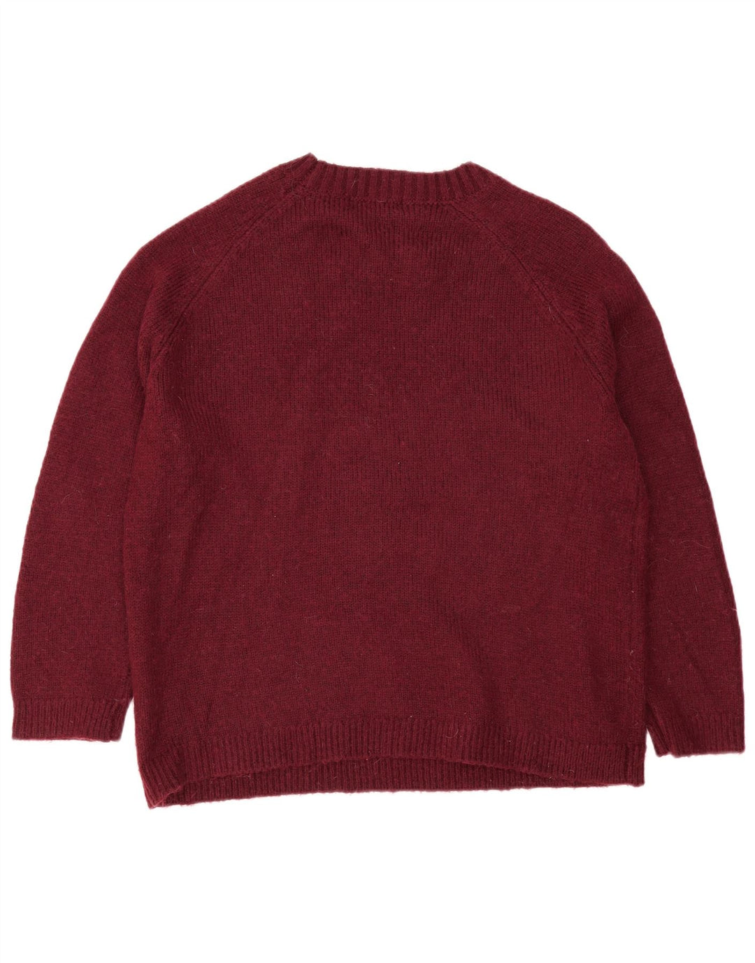 Marks & Spencer Męski sweter z okrągłym dekoltem, duży, bordowy, akrylowy