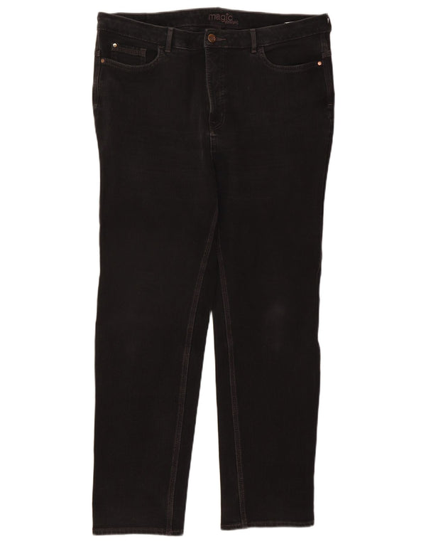 Marks & Spencer Damskie Magic Straight Jeans UK 18 XL W36 L28 Czarna bawełna