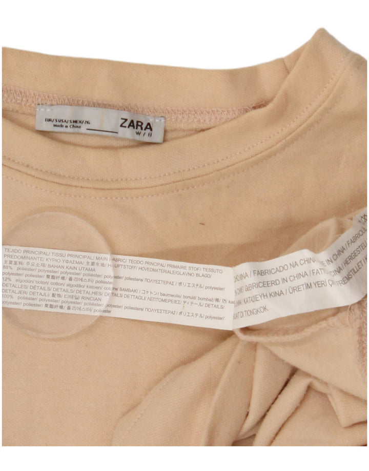 Damska bluza oversize Zara Crop UK 10, mała w kolorze złamanej bieli