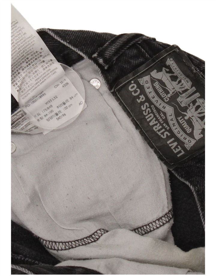 Męskie proste dżinsy Levi's W33 L32 Czarna bawełna