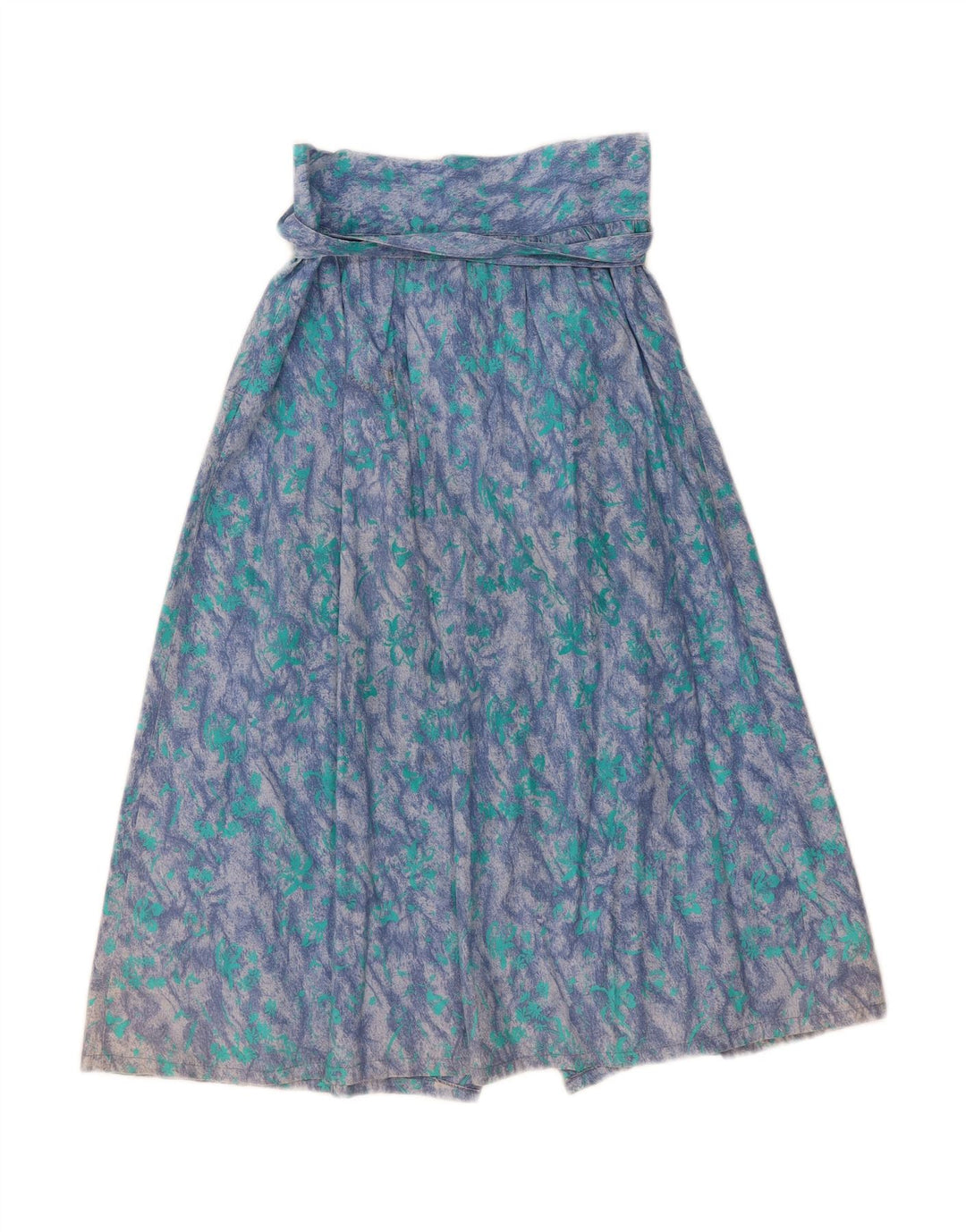 VINTAGE Womens Abstract Pattern Flared Skirt IT 42 Medium W26  Blue