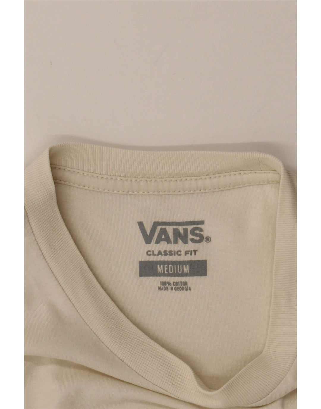VANS Mens Classic Fit T-Shirt Top Medium Off White Cotton Vintage Vans and Second-Hand Vans from Messina Hembry 