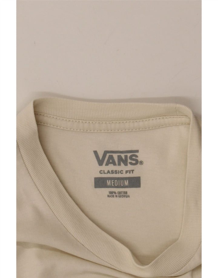 VANS Mens Classic Fit T-Shirt Top Medium Off White Cotton Vintage Vans and Second-Hand Vans from Messina Hembry 