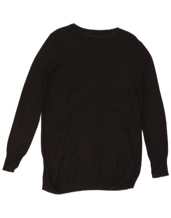 Zara Womens Longline Oversized Boat Neck Jumper Sweater UK 14 Medium Black