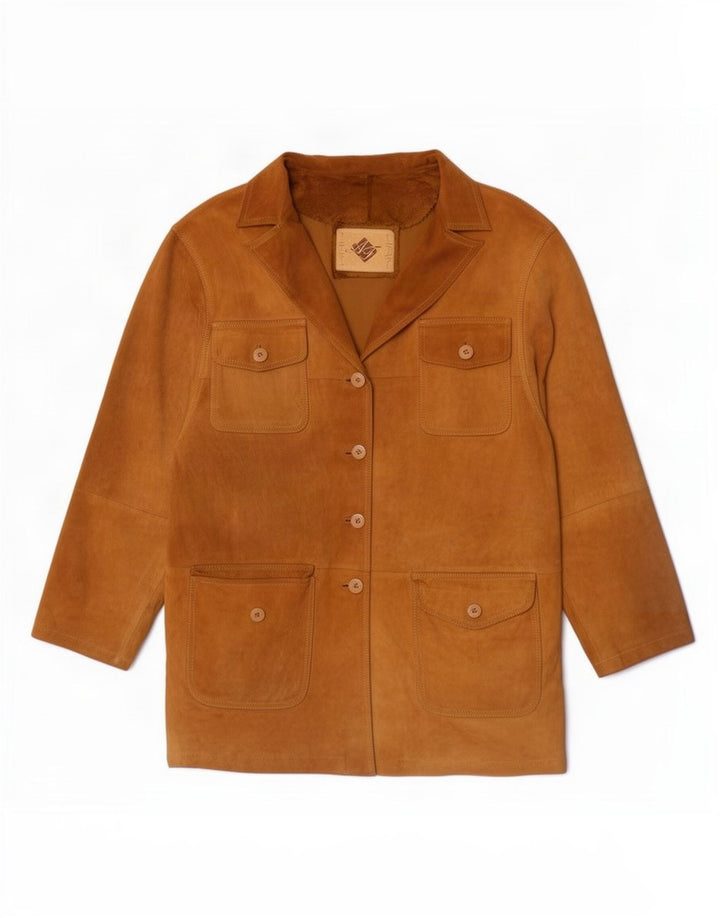 Damska kurtka zamszowa w stylu vintage IT 48 XL Beżowa skóra