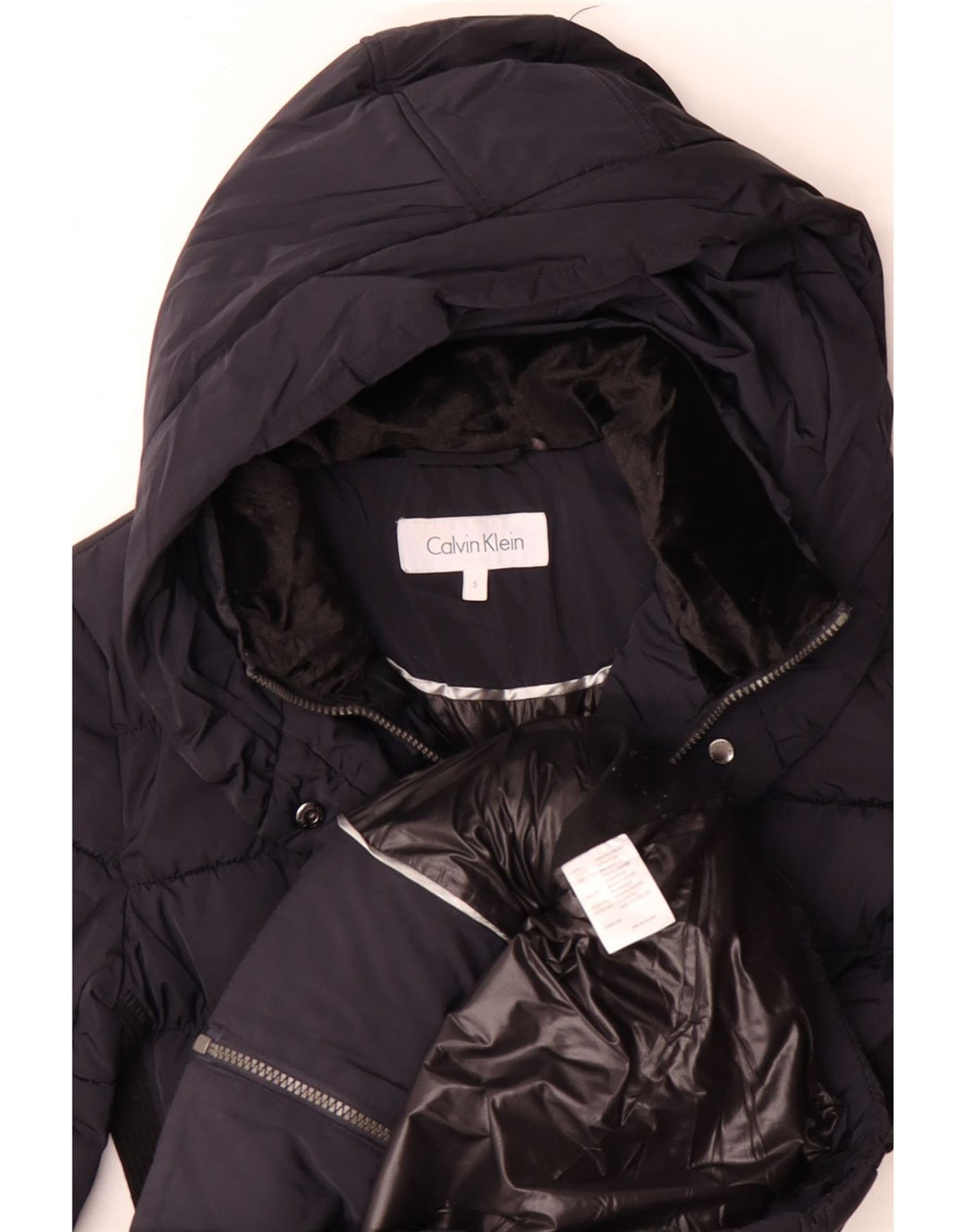 CALVIN KLEIN Damski płaszcz oversize UK 10, mały, granatowy