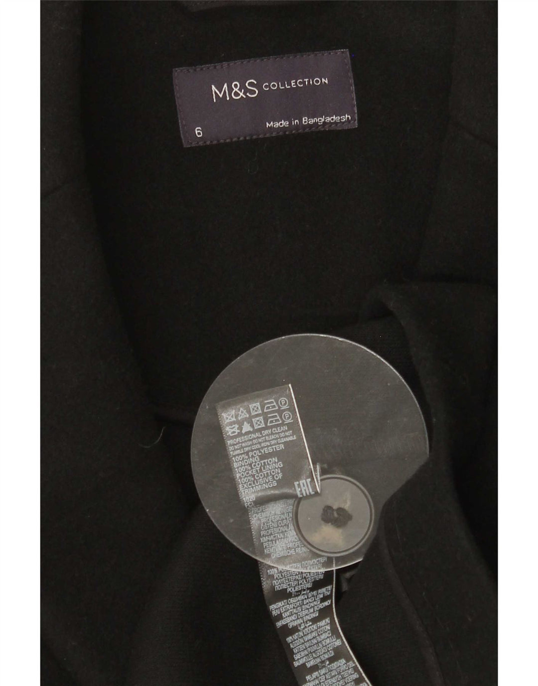 Marks & Spencer Płaszcz damski UK 6 XS, czarny, poliester