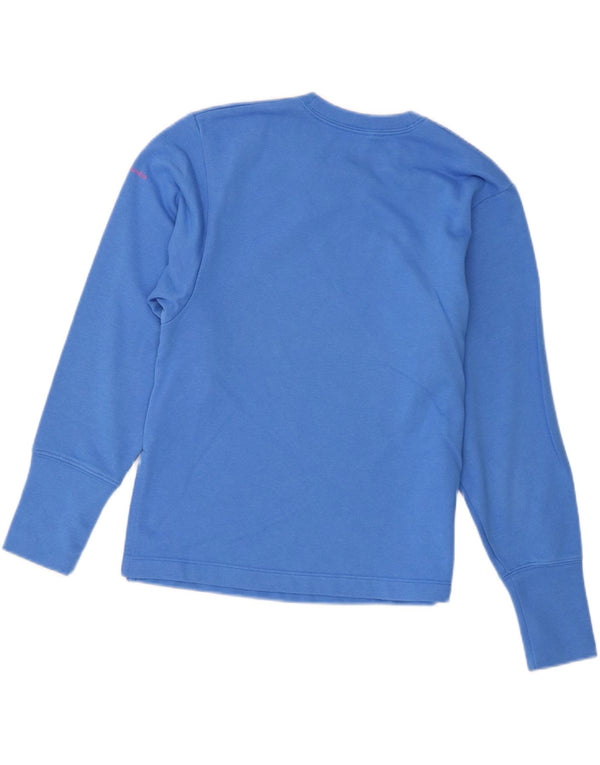 Damski top graficzny Columbia z długim rękawem, UK 6 XS, niebieska bawełna