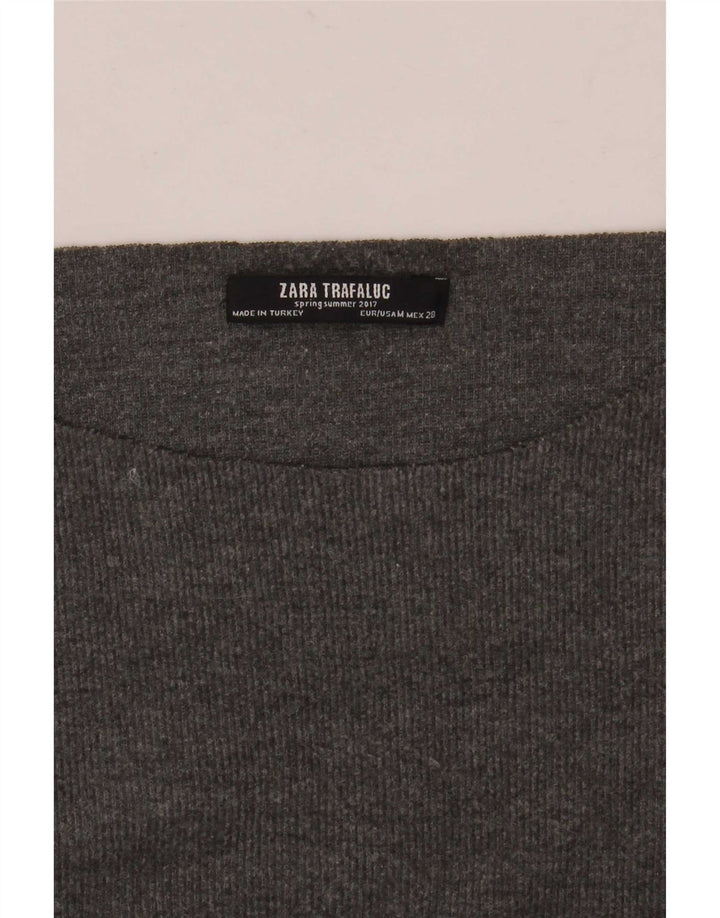 Damski top oversize z długim rękawem Zara UK 14, średni szary