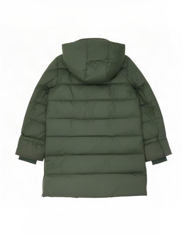 Damski płaszcz z kapturem, oversize, wyściełany Zara UK 10 Small, zielony poliamid