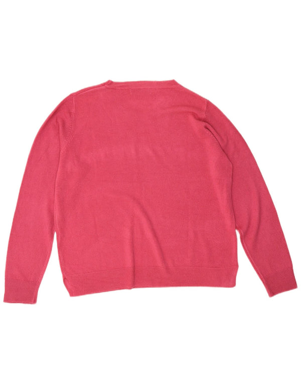 Marks & Spencer Damski sweter z dekoltem w łódkę, UK 18 XL, różowy, akrylowy