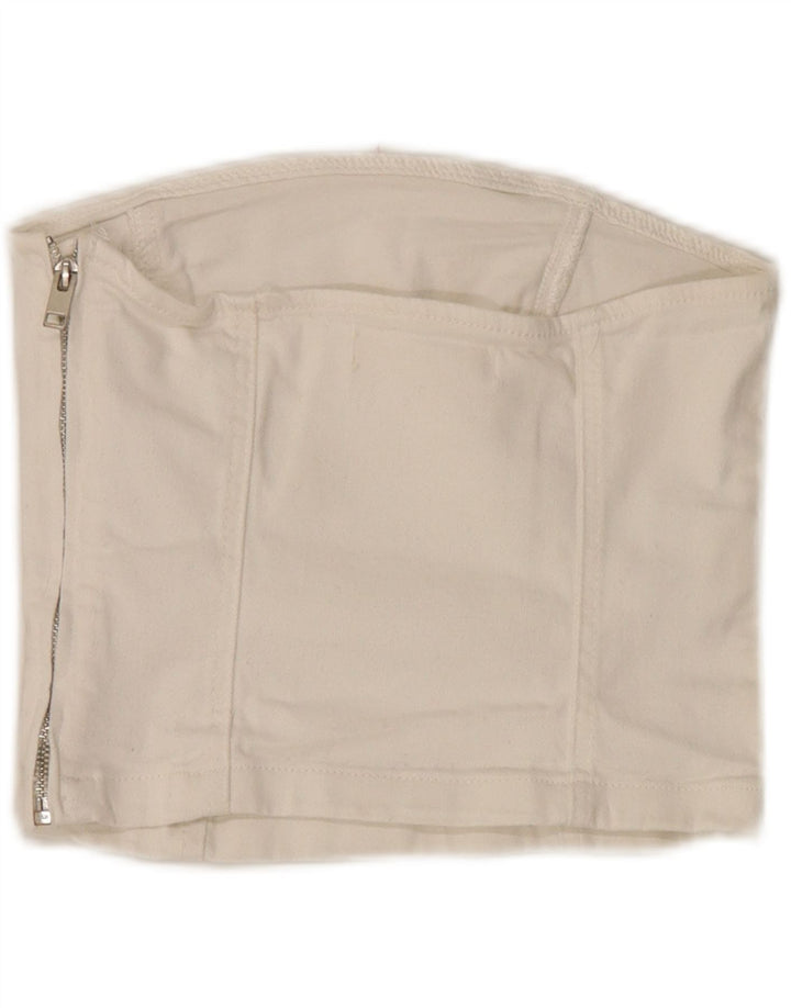 Damski top gorsetowy Mango UK 4 XS, biała bawełna