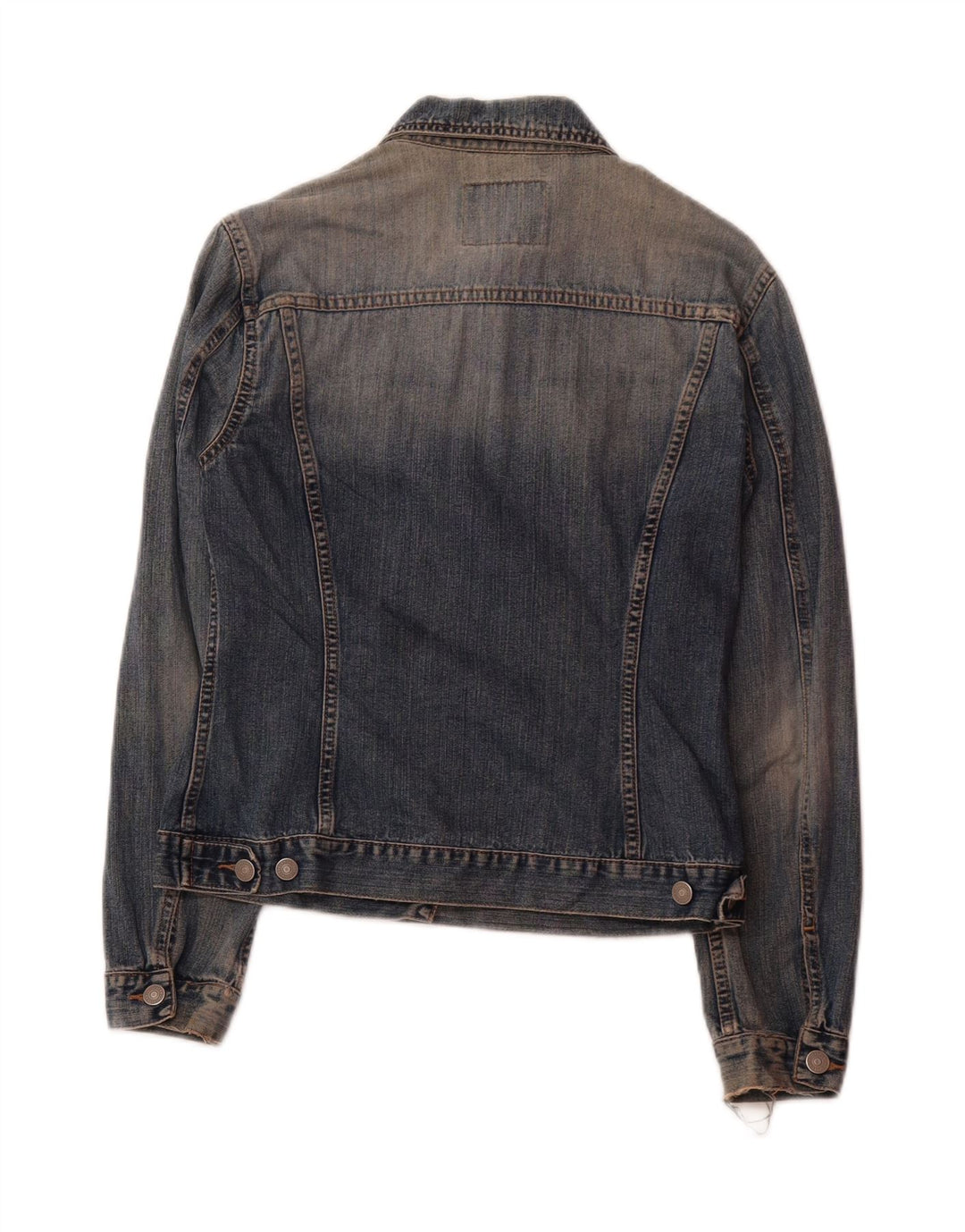 SISLEY Womens Denim Jacket UK 10 Small Navy Blue Cotton