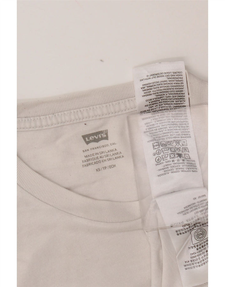 Męski T-shirt z grafiką Levi's Top XS, biała bawełna z blokami kolorów