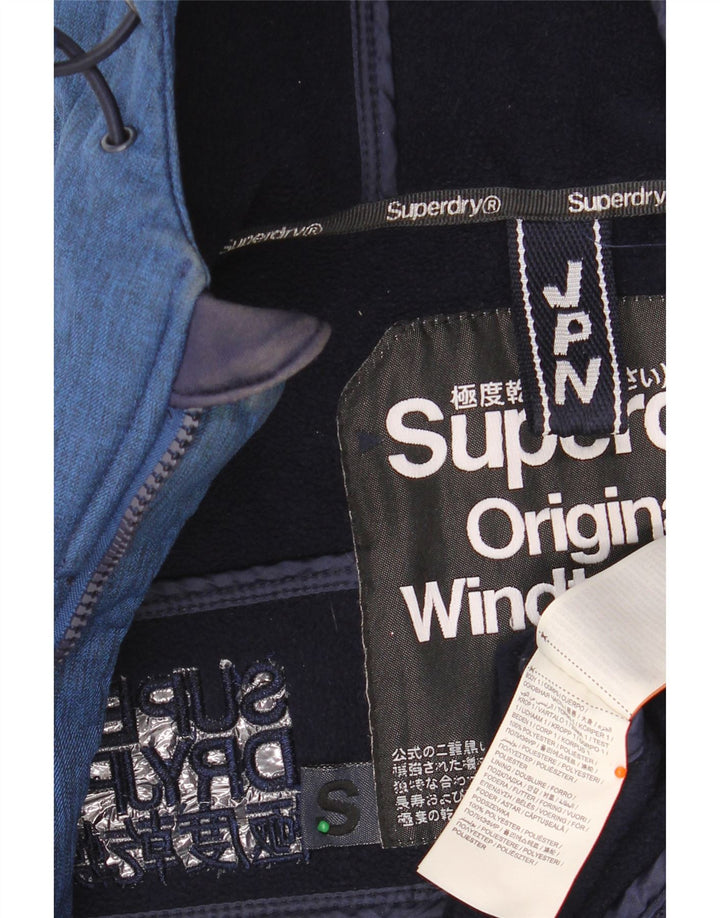 SUPERDRY Męska wiatrówka z kapturem i kapturem UK 36 Small Blue