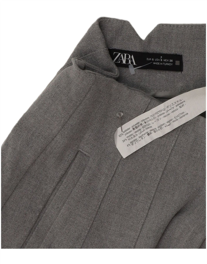 Damskie zwężane spodnie chino Zara, małe W26 L26, szary poliester