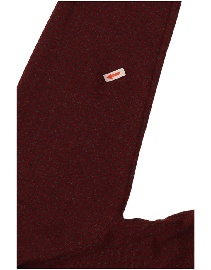 Męski sweter z okrągłym dekoltem French Connection, średni burgund, w kropki