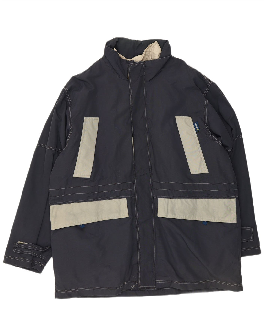 AUSTRALIAN L'ALPINA Męski płaszcz wiatrówka UK 42 XL Granatowy poliester