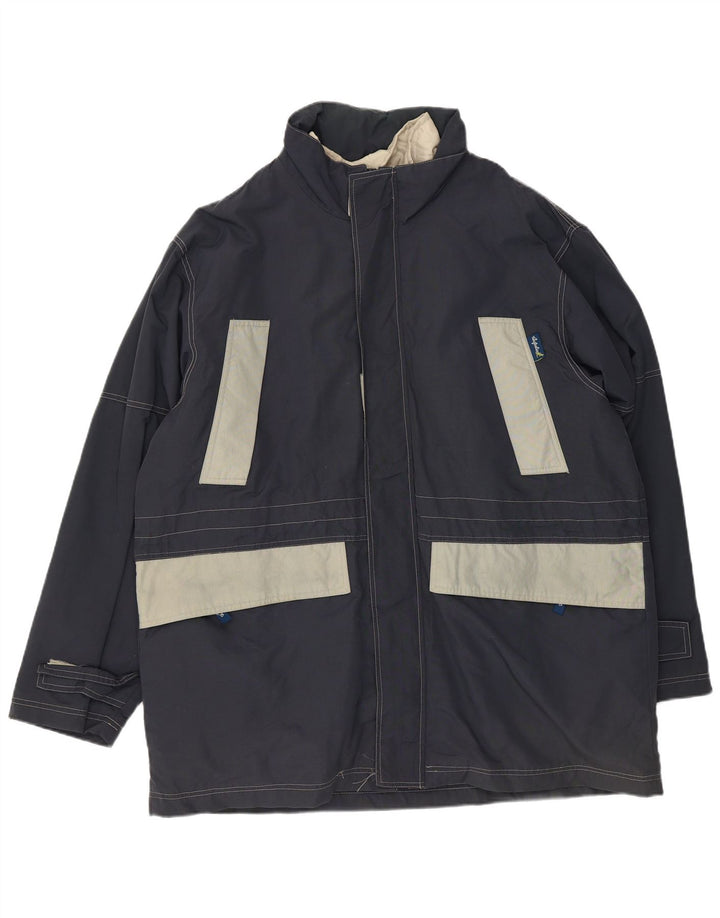 AUSTRALIAN L'ALPINA Męski płaszcz wiatrówka UK 42 XL Granatowy poliester