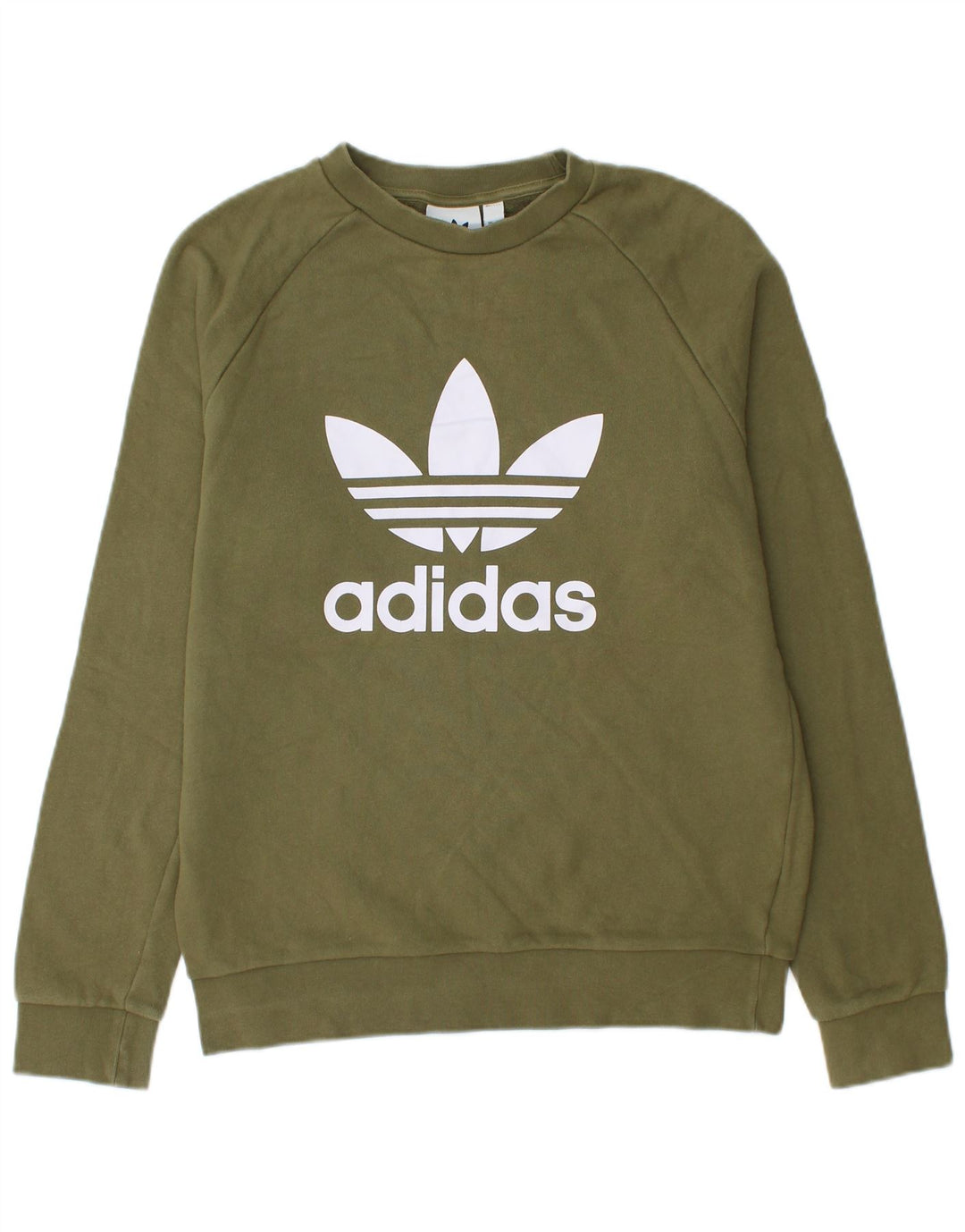 Męska bluza Adidas z grafiką, mała, bawełniana khaki