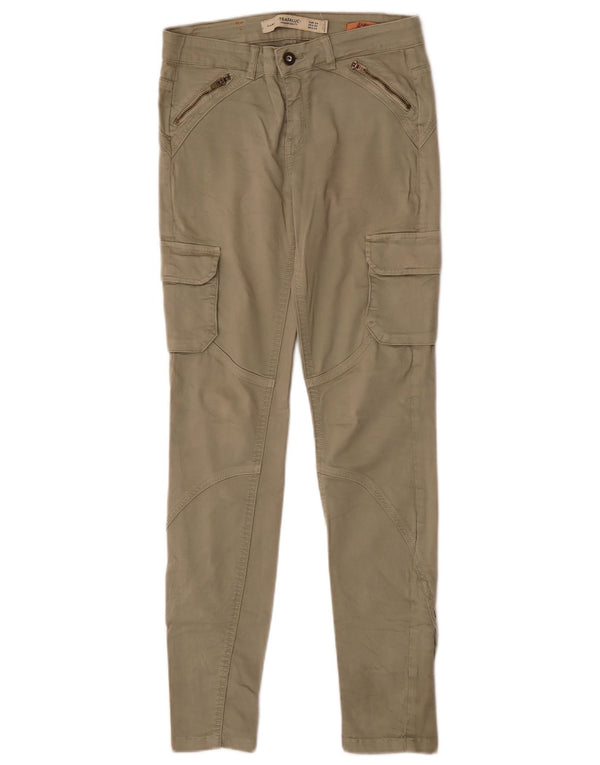 Damskie spodnie cargo Zara EU 34 2XS W24 L28 Khaki Cotton