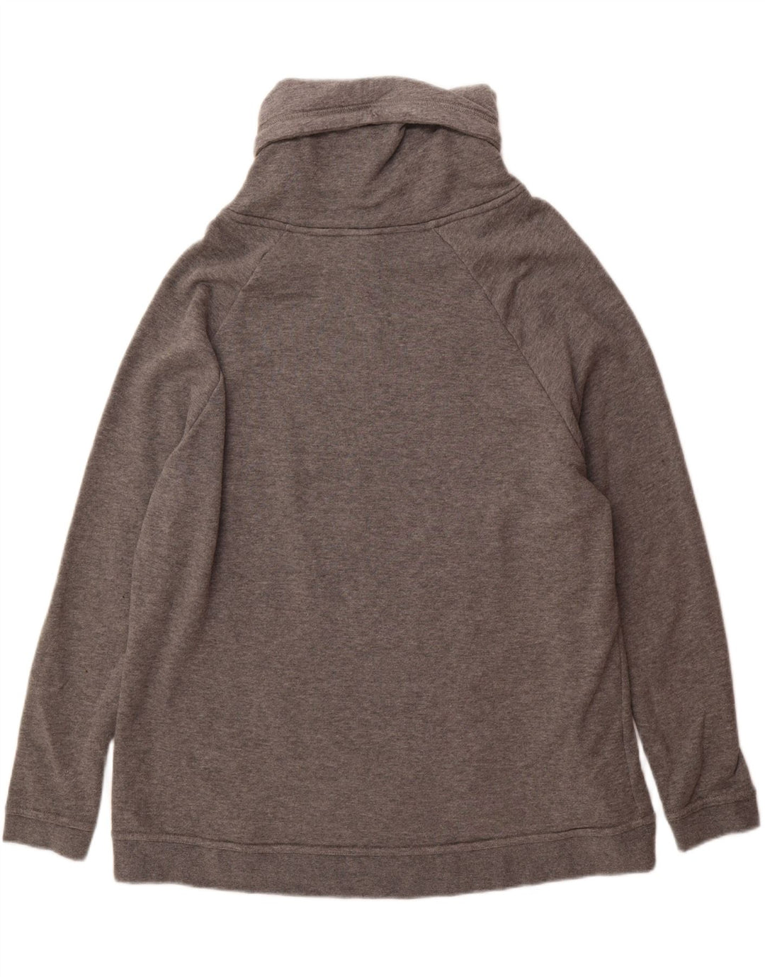 NIKE Womens Roll Neck Sweatshirt Jumper UK 16 Large Grey Polyester