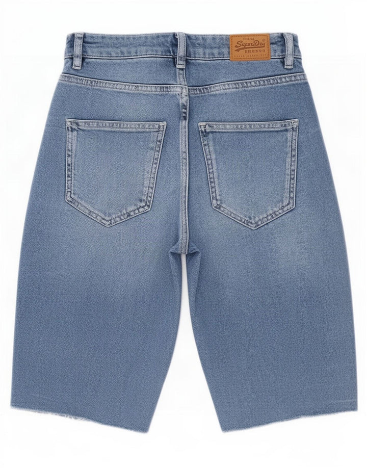 Damskie spodenki jeansowe Superdry W28 Średnioniebieskie, bawełniane