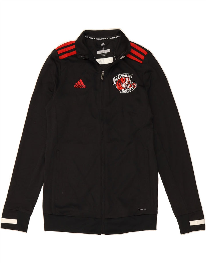 ADIDAS Womens Climacool Graphic Tracksuit Top Jacket UK 8/10 Small Black Vintage Adidas and Second-Hand Adidas from Messina Hembry 