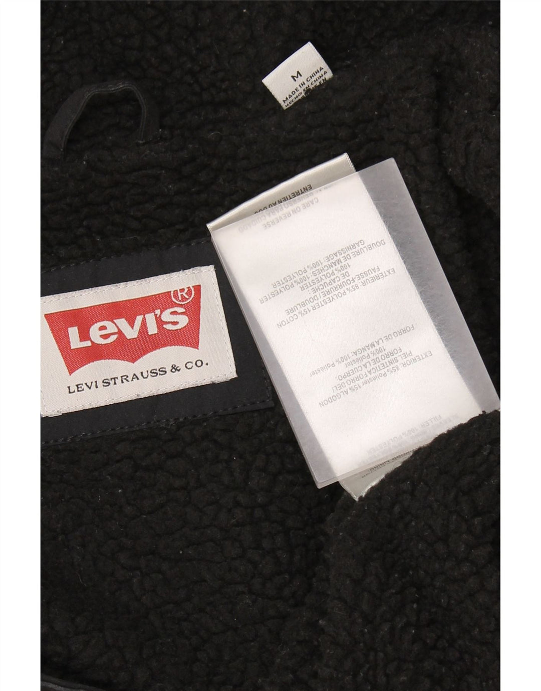 Męska kurtka wiatrówka z kapturem Levi's UK 38, średni czarny poliester