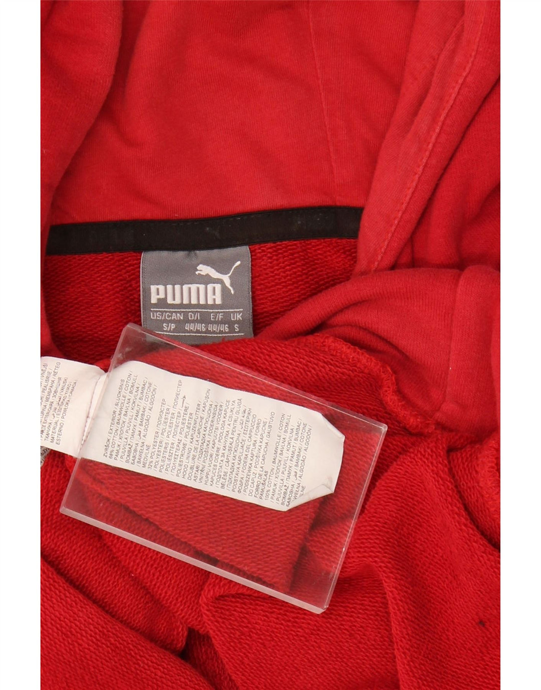 PUMA Mens Graphic Hoodie Jumper Small Red Cotton Vintage Puma and Second-Hand Puma from Messina Hembry 
