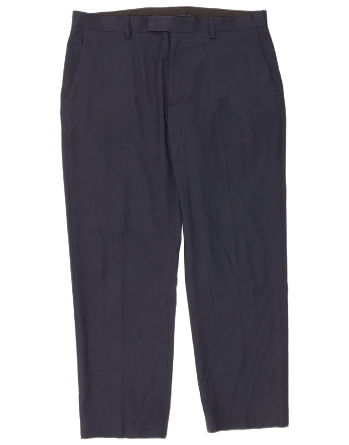 Damskie spodnie garniturowe Marks & Spencer o regularnym kroju W36 L29 Granatowe