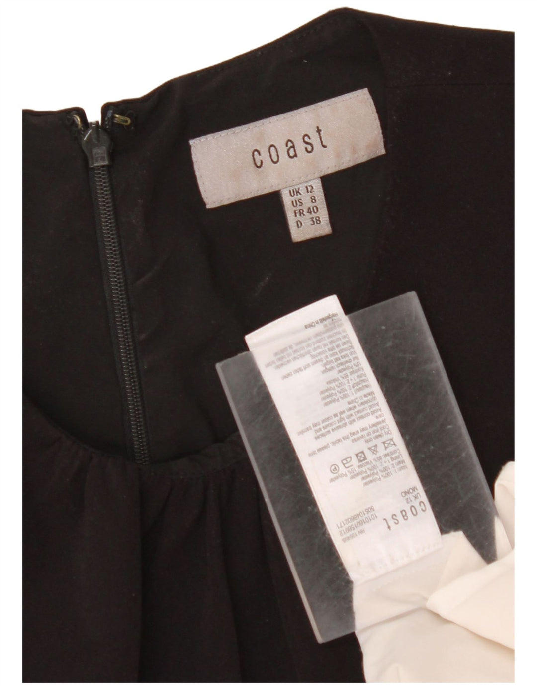 Damska sukienka maxi bez rękawów COAST UK 12 Średni biały poliester w kropki