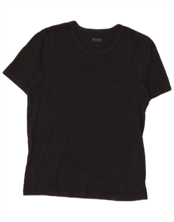 T-shirt męski Hugo Boss, średni czarny, bawełniany