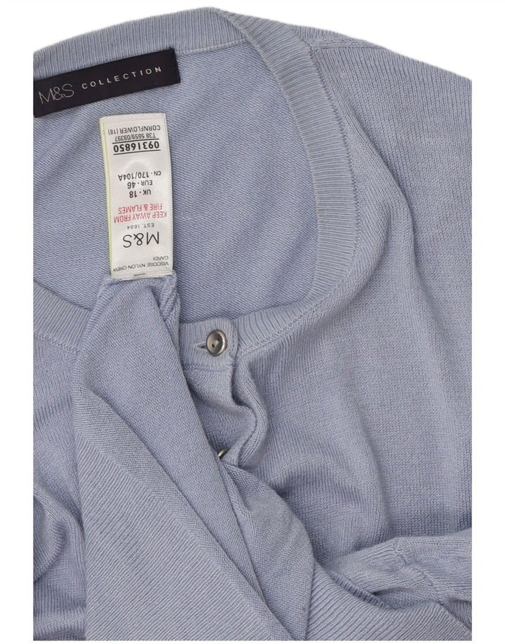 MARKS & SPENCER Damski sweter oversize UK 18 XL, niebieska wiskoza