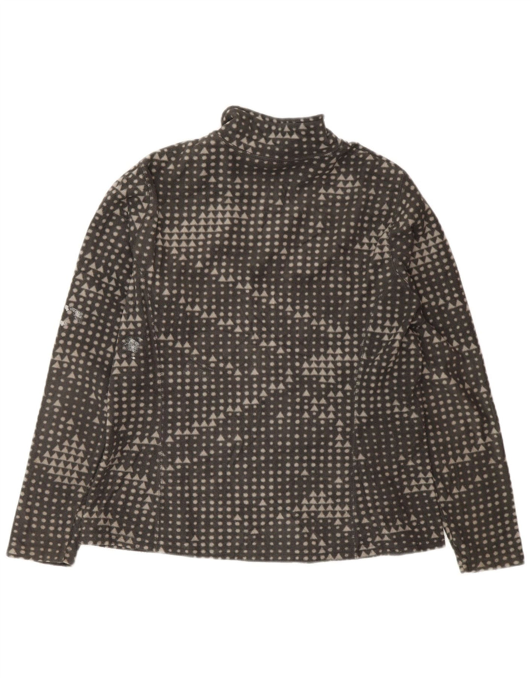 Damska kurtka polarowa Eddie Bauer UK 14, średnioszary, geometryczny poliester