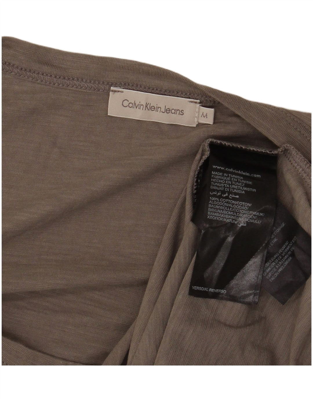 Damski T-shirt z grafiką CALVIN KLEIN JEANS Top UK 12 Średni szary nakrapiany