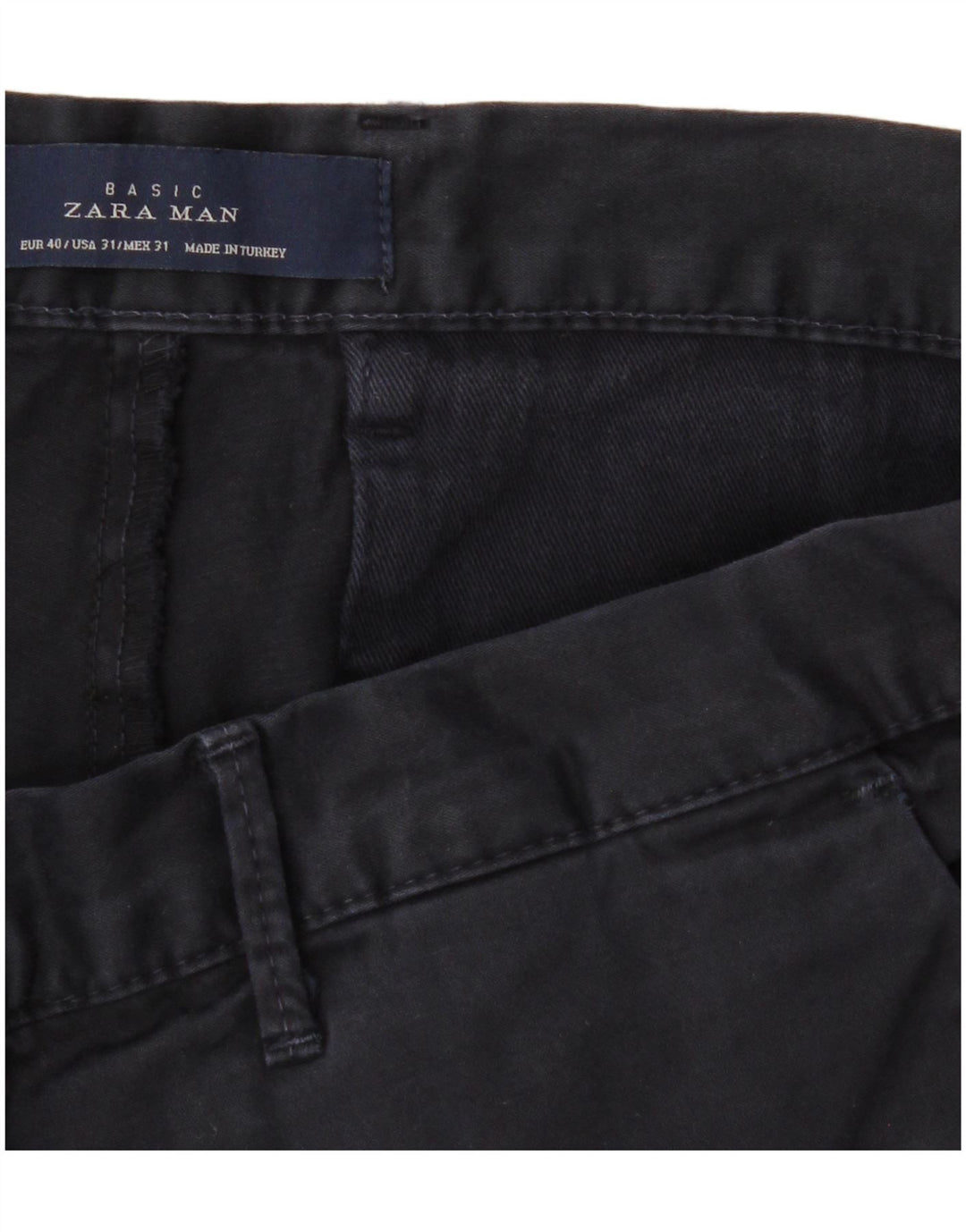 Męskie spodnie typu slim chino ZARA EU 40 Medium W31 L32 granatowe