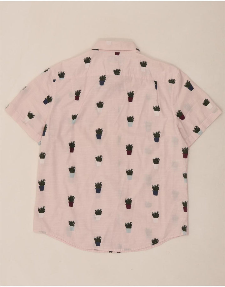 PENGUIN Mens Abstract Pattern Short Sleeve Shirt Large Pink Cotton Vintage Penguin and Second-Hand Penguin from Messina Hembry 