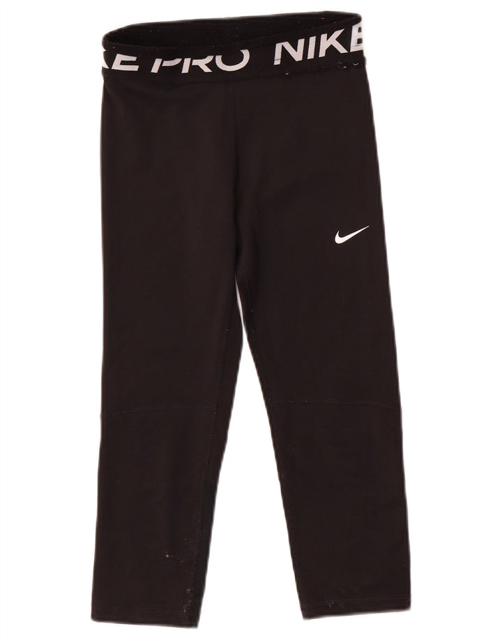 Dziewczęce legginsy Nike Dri Fit z grafiką 10-11 lat, średni czarny poliester