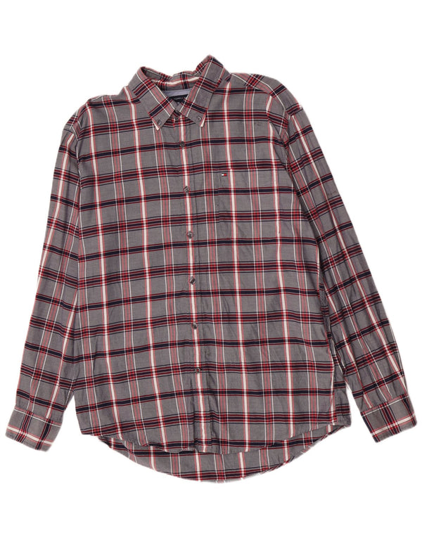 Koszula męska Tommy Hilfiger XL, bawełniana, granatowa w kratę