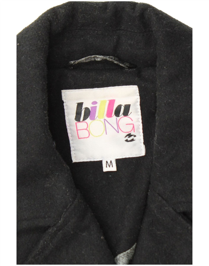 BILLABONG damski płaszcz grochowy UK 12, średni czarny poliester