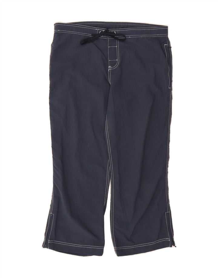 EDDIE BAUER Womens Straight Cropped Trousers US 8 Medium W33 L24 Navy Blue Vintage Eddie Bauer and Second-Hand Eddie Bauer from Messina Hembry 