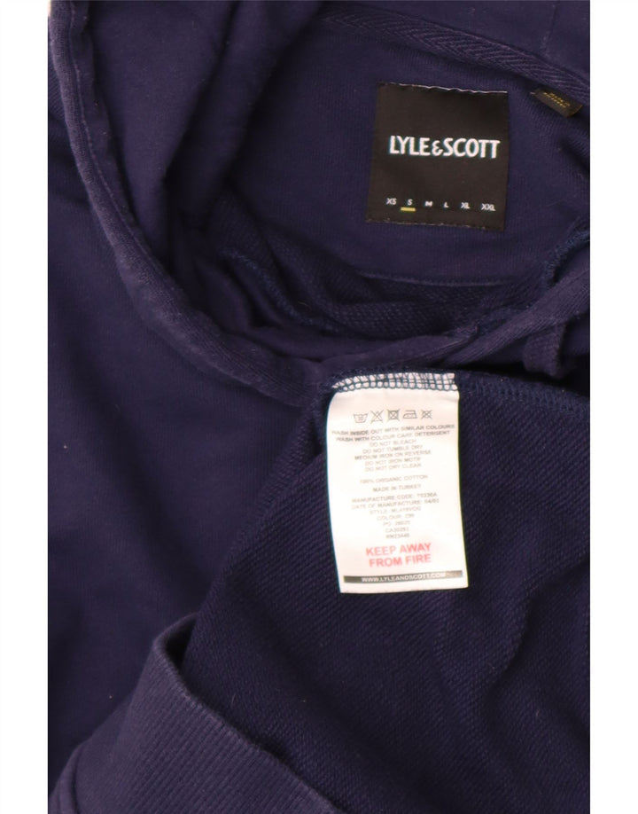 Męski sweter z kapturem Lyle & Scott, mały, granatowy, bawełniany