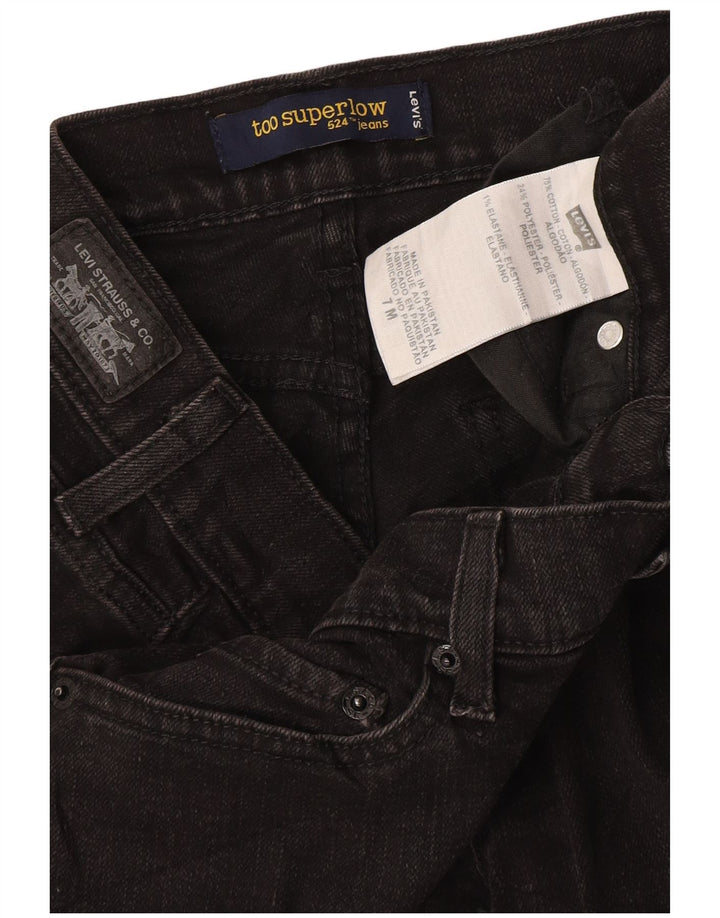 Damskie spodenki jeansowe LEVI'S 524 Super Low US 7 Medium W30 Szara bawełna