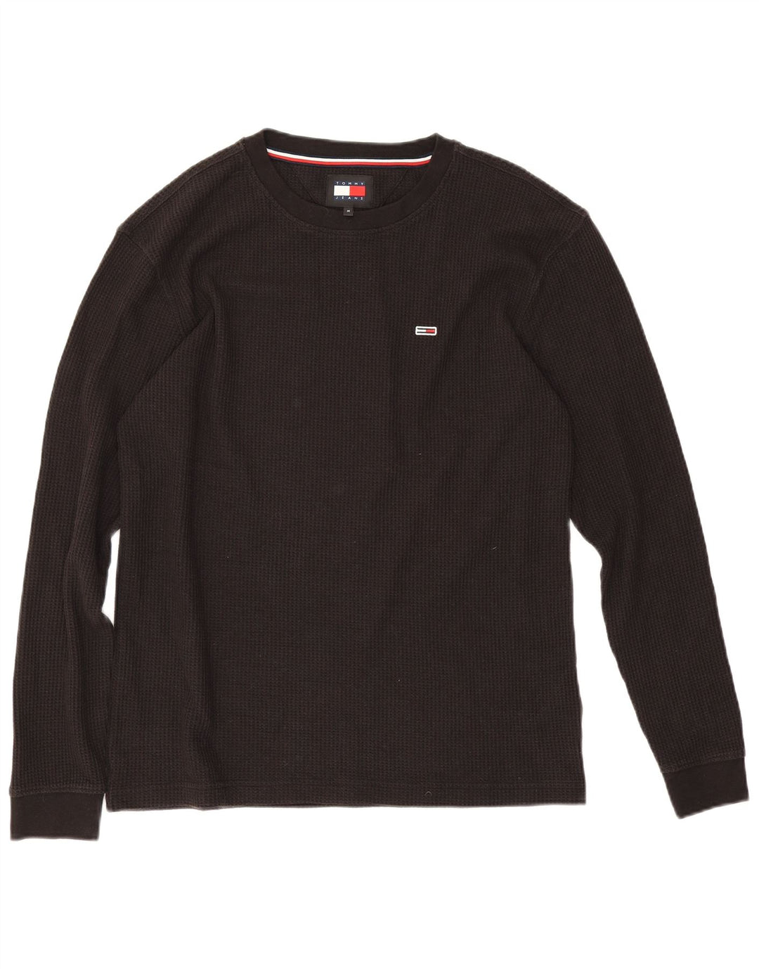 Męski top Tommy Hilfiger z długim rękawem, średnio czarny, bawełniany