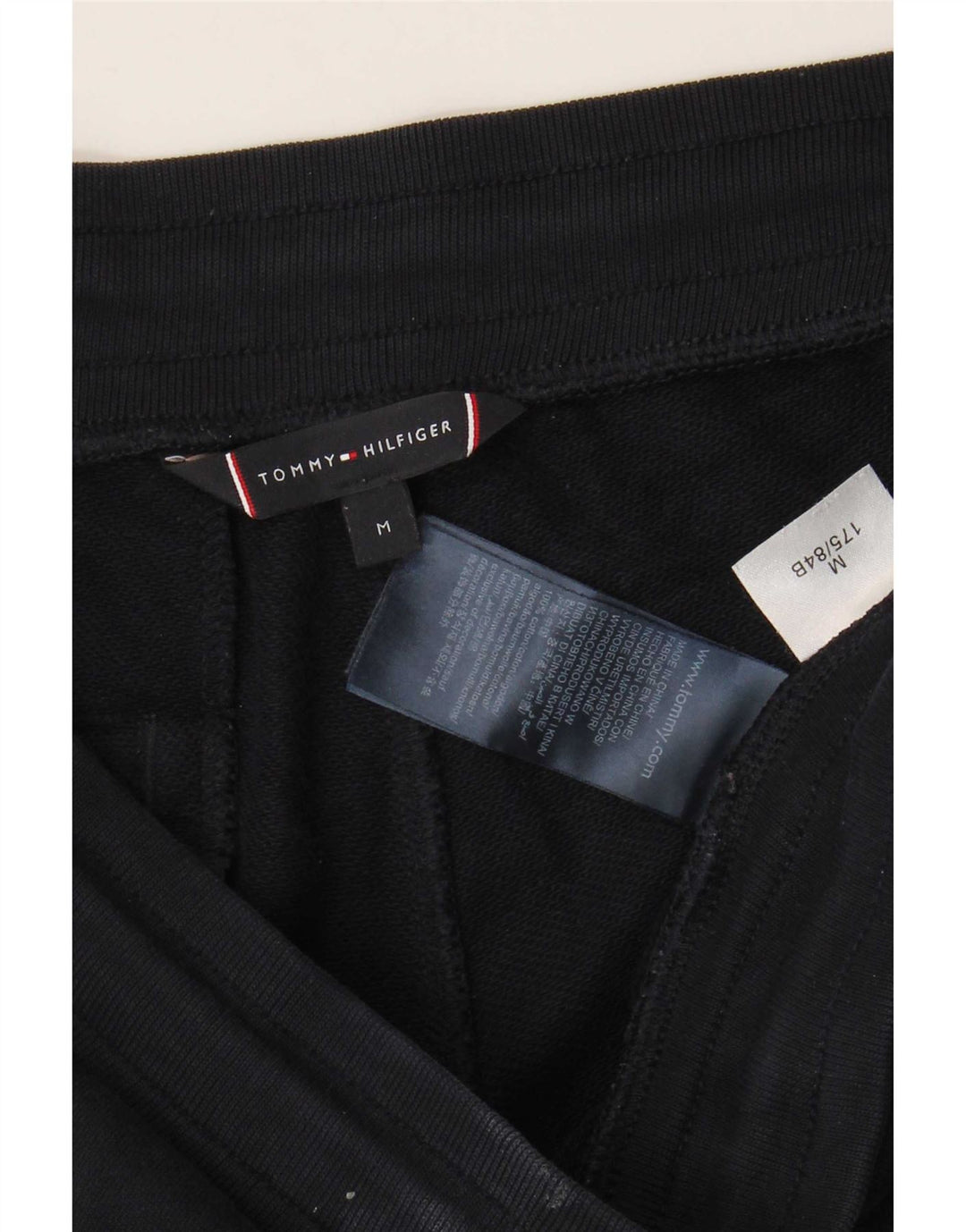 Męskie spodnie dresowe Tommy Hilfiger z grafiką, średnie granatowe