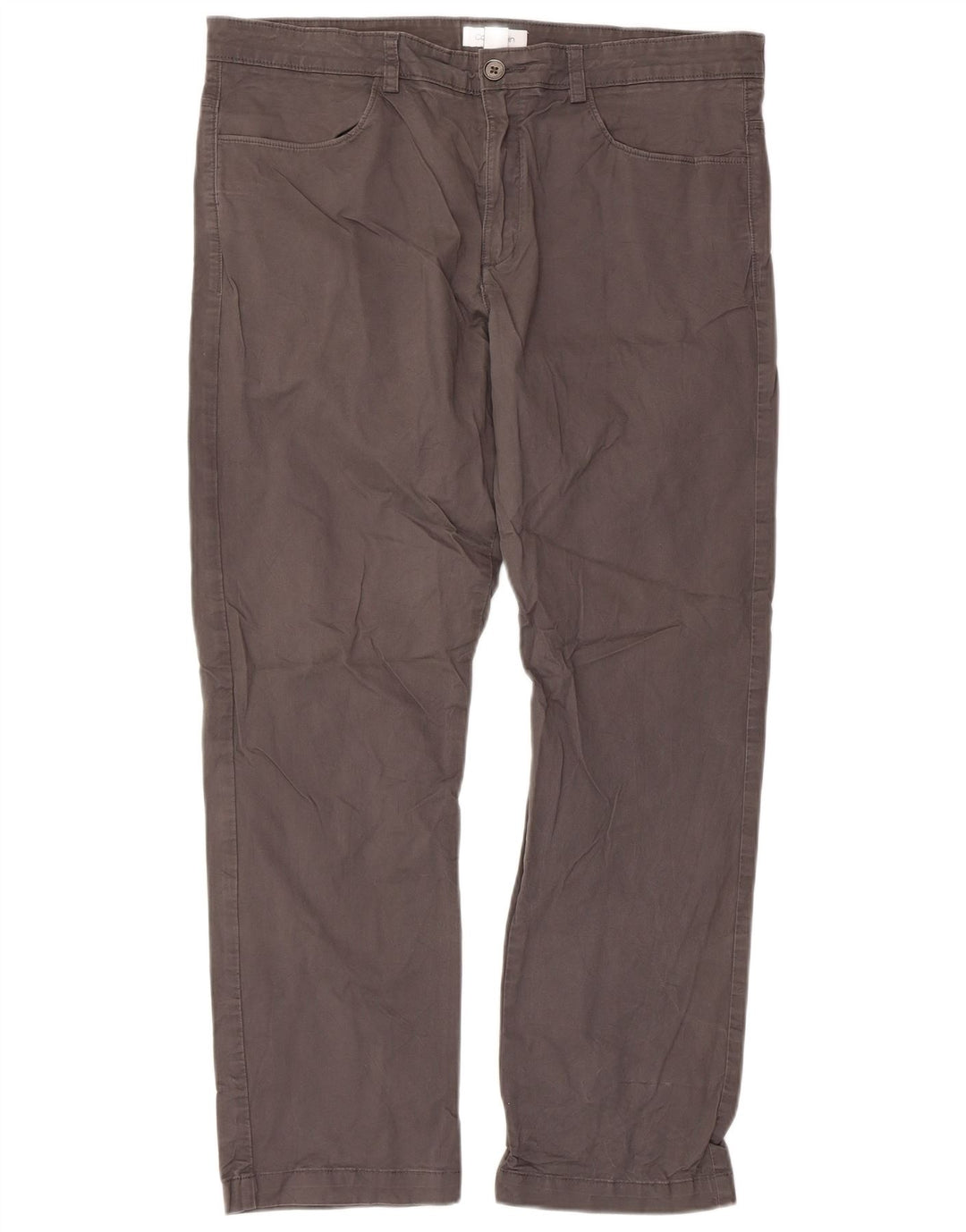 CALVIN KLEIN Męskie proste spodnie codzienne W36 L30 Szara bawełna