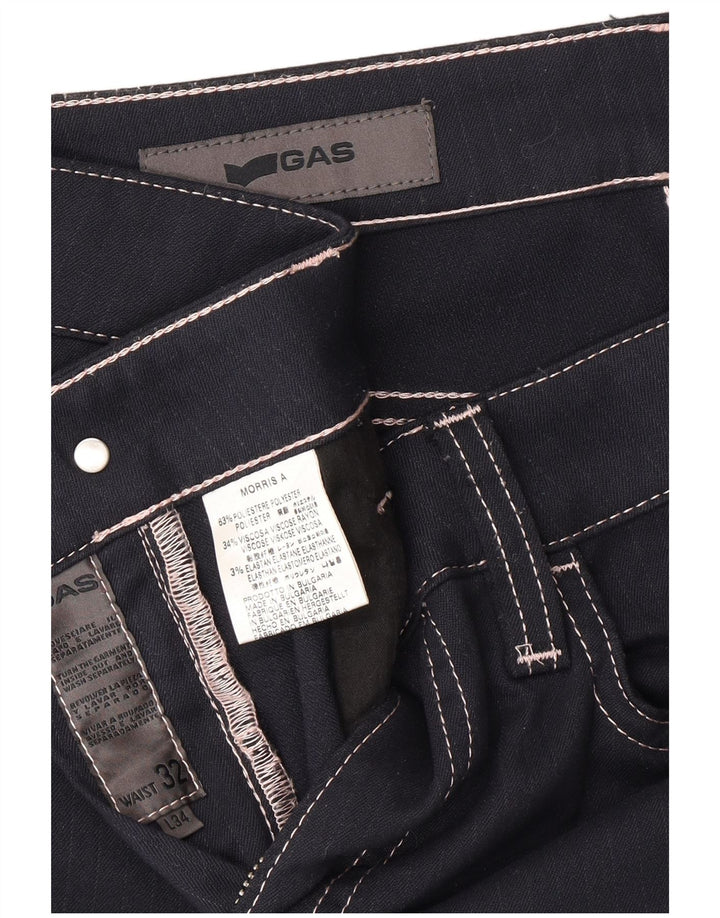 Proste spodnie damskie GAS W32 L26 Granatowy poliester